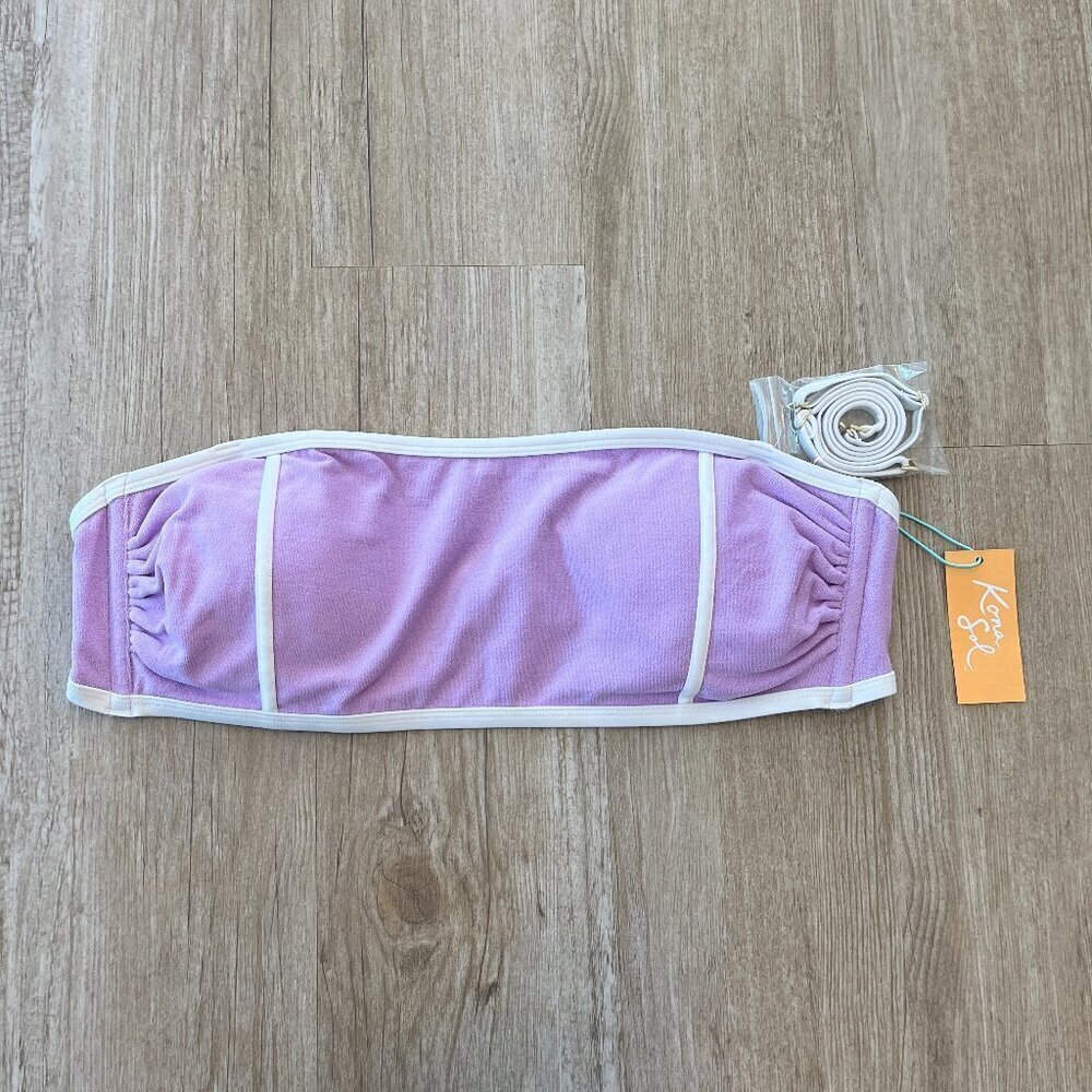 Womens Kona Sol NWT Purple Strapless Bikini Top - XL
